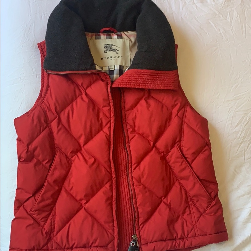 Burberry! Women’s red puff vest size S